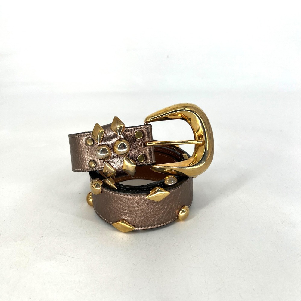 Vtg Streets Ahead Studded Belt Bronze Brown Y2K Golden Womens L